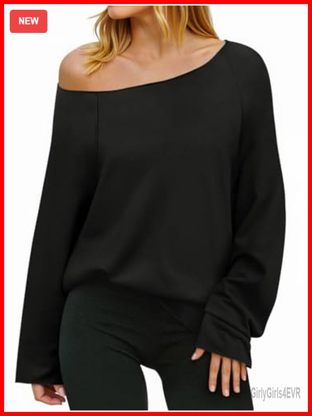 Off Shoulder Oversized Sweatshirt Loose Fit Tunic Pullover